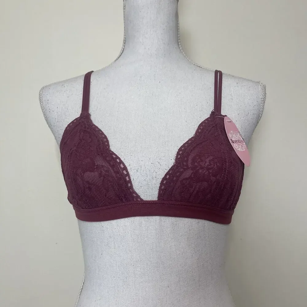 3-pack Women Lace Bralette Sexy‎ Bra Floral Lingerie Night Top Triangle M/L
